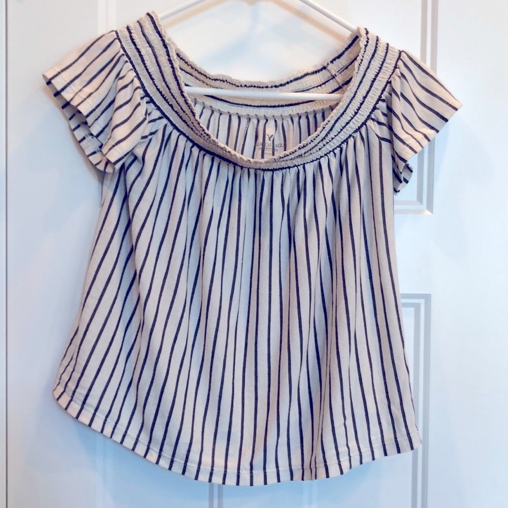 (American Eagle Outfitters ) Off-the-Shoulder Striped Top - Women’s SIZE SMALL